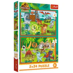 Puzzle de pequeños dinosaurios de Jurassic World 2x24 piezas - Trefl