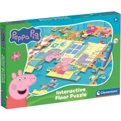 Puzzle de suelo interactivo de Peppa Pig de 24 piezas - Clementoni