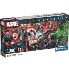 Puzzle panorámico de 1000 piezas de superhéroes Marvel 98x33cm - Clementoni