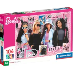 Puzzle Supercolor de 104 piezas de Barbie de moda - Clementoni