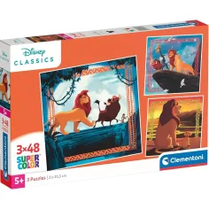 Puzzle Supercolor de El Rey León 3x48 piezas - Clementoni