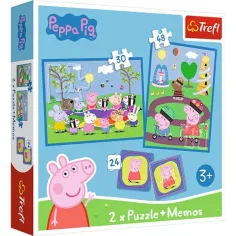 Puzzle y juego de memoria 2 en 1 de Peppa cerdita - Trefl