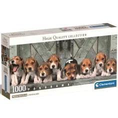 Puzzles panorámicos de cachorros Beagle de 1000 piezas 98x33cm - Clementoni