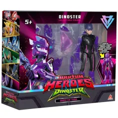 Quantum Heroes: Figura de acción Dinoster Trina con armadura morada de 20 cm