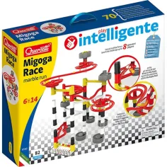 Quercetti: Conjunto de pista de canicas Migoga Race de 82 piezas