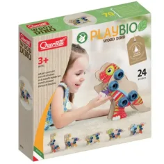 Quercetti: Juguete de construcción de dinosaurios Play Bio de 24 piezas