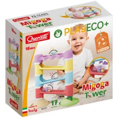 Quercetti: Migoga Tower Eco 17 piezas de pista de canicas