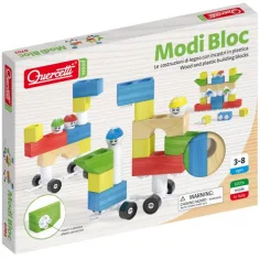 Quercetti: Modi Bloc Premium juego de construcción de madera y plástico de 30 piezas
