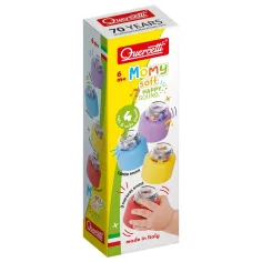 Quercetti: Momy Soft set de 4 bloques de construcción suaves con sonajero