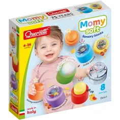 Quercetti: Momy Soft set de bloques de construcción suaves sensoriales de 8 piezas con luz y sonido