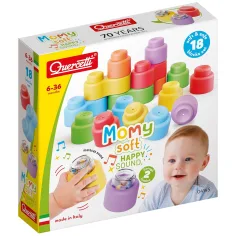 Quercetti: Momy Soft set de bloques de construcción suaves y sonoros de 18 piezas
