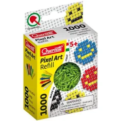 Quercetti: Recarga de Pixel Art de color verde de 4mm 1000 unidades