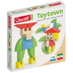 Quercetti: ToyTown Basic 15 piezas de juego de construcción de madera