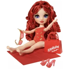 imagen de Rainbow High: Muñeca de moda Ruby para vestir de playa 2