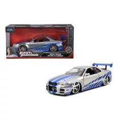 Rápido y Furioso: Modelo de coche Nissan Skyline GT-R (BNR34) de Brian 1/24 - Simba Toys