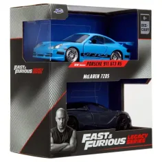 Rápido y Furioso: Paquete de 2 Porsche 911 GT3 RS y McLaren 720S a escala 1/32 - Jada Toys