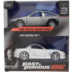 Rápido y Furioso: Paquete de modelos de coche 1986 Toyota Trueno AE86 y 1993 Mazda RX-7 1/32 - Jada Toys