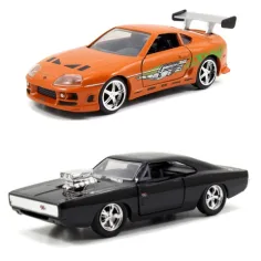 imagen de Rápido y Furioso: Paquete Doble Dodge Charger R/T y Toyota Supra Vehículos de Metal 1/32 - Simba Toys 2