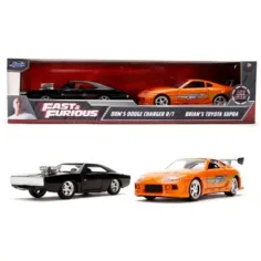 Rápido y Furioso: Paquete Doble Dodge Charger R/T y Toyota Supra Vehículos de Metal 1/32 - Simba Toys