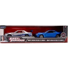 Rápido y Furioso: Twin Pack – Brian Nissan Skyline GT-R R34 set de modelos de coche de 2 piezas 1/32 – Jada Toys