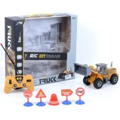 RC Cargadora de ruedas teledirigida con luz y accesorios 1/30