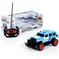 RC coche de policía teledirigido todoterreno con cuatro funciones 1/18