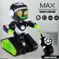 imagen de RC MacroBot interactivo a control remoto en color negro-verde con luz y sonido de 20cm 4