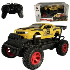 RC Off-Road coche teledirigido amarillo Camaro con luz 27 MHz 29cm 1/14 escala