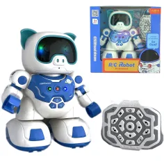 RC Robot de baile interactivo con control remoto en forma de cerdo con efectos de luz y sonido de 20 cm