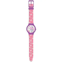 Reloj analógico rosa de Peppa Pig en caja de metal