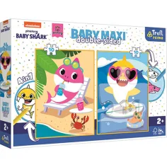 Rompecabezas Baby Shark de doble cara 4 en 1 Baby Maxi 2x10 piezas - Trefl