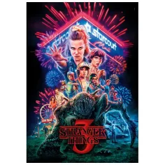 imagen de Rompecabezas de 1000 piezas de Stranger Things temporada 3 con póster - Clementoni 2
