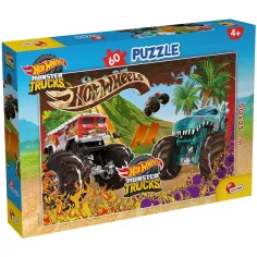 Rompecabezas de 60 piezas de Hot Wheels Monster Trucks 50x35cm - Lisciani