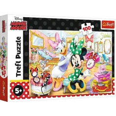 Rompecabezas de Daisy y Minnie en el salón de belleza 100 piezas - Trefl