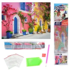 imagen de Rompecabezas de diamantes: Colores de Grecia set de pintor de diamantes 30x40cm 2