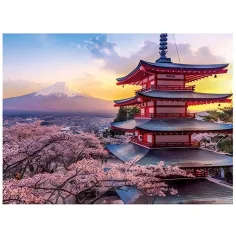 imagen de Rompecabezas de diamantes: Set de pintado de diamantes de pagoda japonesa 30x40cm 1