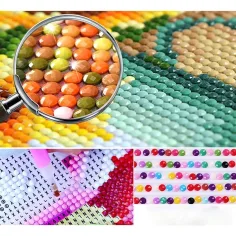 imagen de Rompecabezas de diamantes: Set de pintura de diamantes Gerbera 10x15cm 2