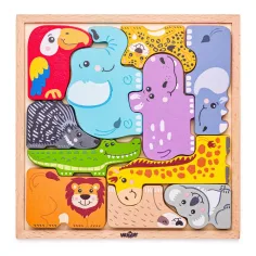 Rompecabezas de formas de madera con animales - Woodyland