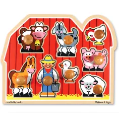 Rompecabezas de formas de madera de granja con asa - Melissa & Doug