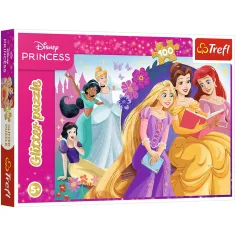 Rompecabezas de glitter de 100 piezas de princesas Disney - Trefl