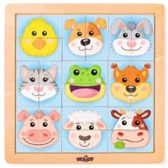 Rompecabezas de madera con cabezas de animales Montessori - Woodyland