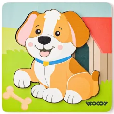 Rompecabezas de madera con perro de 5 piezas - Woodyland
