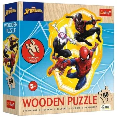 Rompecabezas de madera de 50 piezas de Spider-Man en acción - Trefl