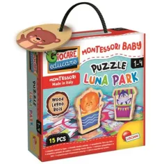 Rompecabezas de madera Montessori para bebés - Parque de atracciones