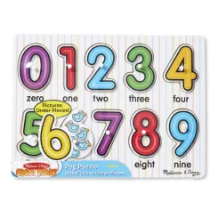 Rompecabezas de números de madera con asa - Melissa & Doug