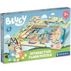 Rompecabezas de suelo interactivo de 24 piezas de Bluey y sus amigos - Clementoni