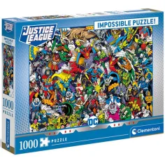 Rompecabezas imposible de la Liga de la Justicia de DC Comics 1000 piezas - Clementoni