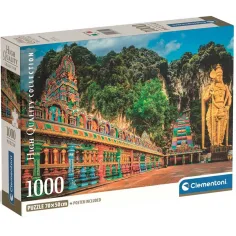 Rompecabezas Painted Batu Caves HQC de 1000 piezas con póster - Clementoni