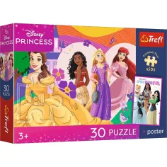 Rompecabezas premium de 30 piezas de Princesas Disney con póster - Trefl