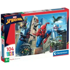 Rompecabezas Super Color de Spider-Man 104 piezas - Clementoni